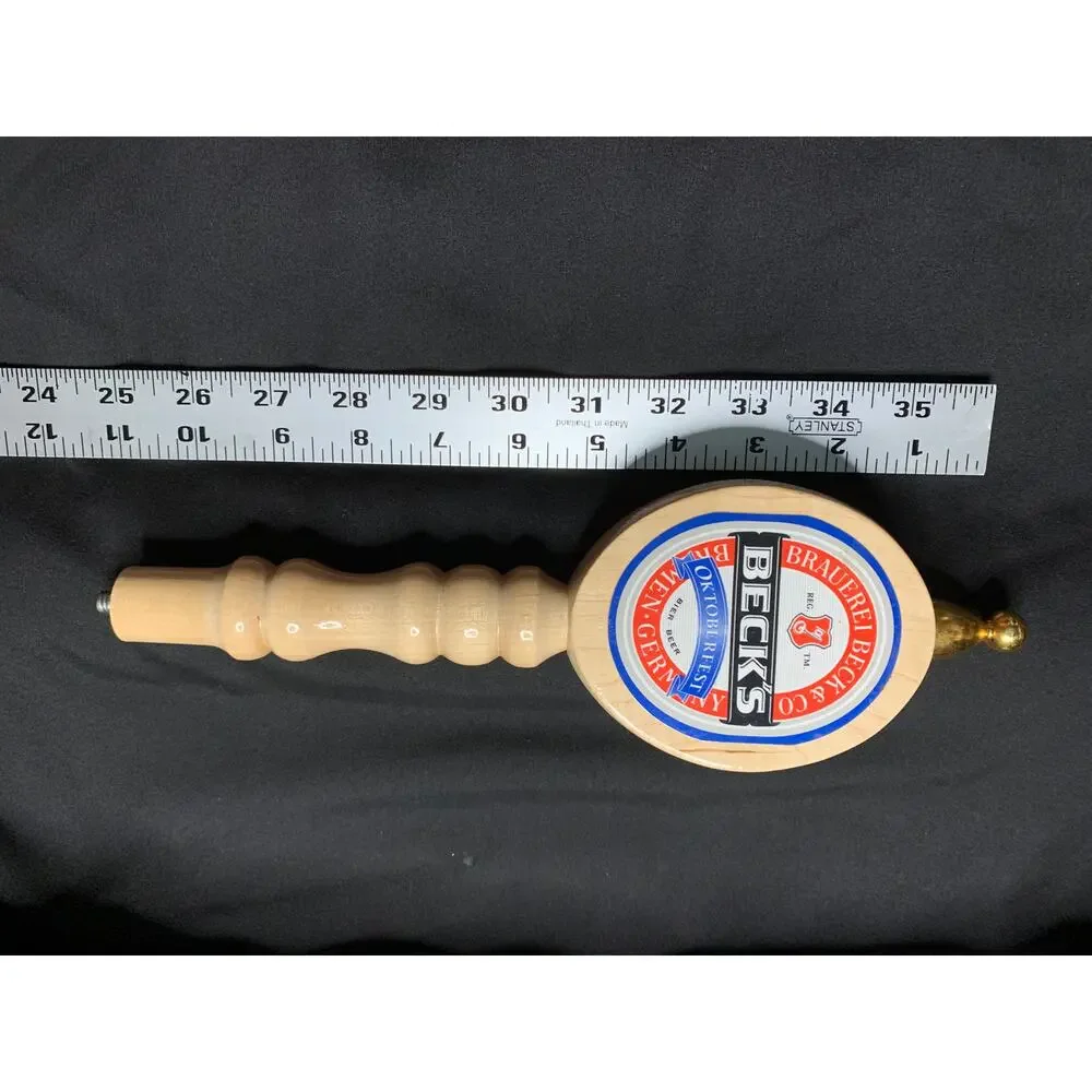 Beck's Oktoberfest Beer Tap Handle Wood Brass 12 Inch German Bar Keg Pull